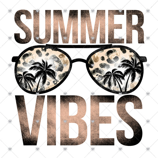 Summer Vibes Black Ready To Press Sublimation and DTF Transfer