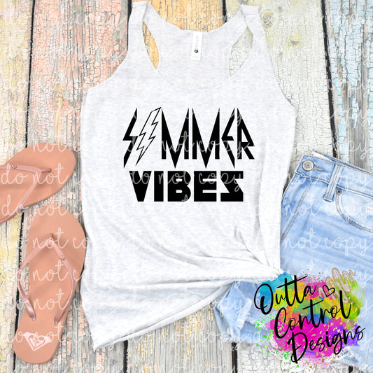 Summer Vibes Bolt | Single Color Ready To Press Sublimation and DTF Transfer