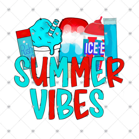 Summer Vibes Icees Ready To Press Sublimation and DTF Transfer