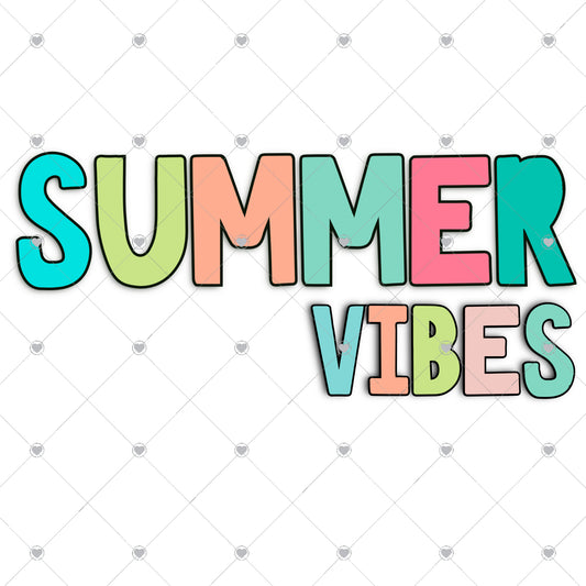 Summer Vibes Pastel Ready To Press Sublimation and DTF Transfer