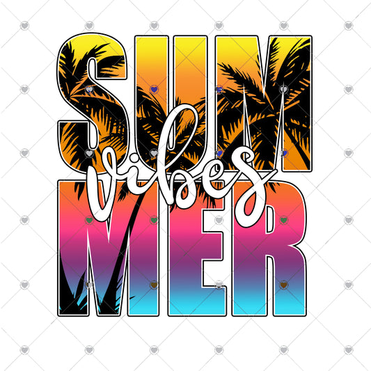 Summer Vibes Sunset Ready To Press Sublimation and DTF Transfer