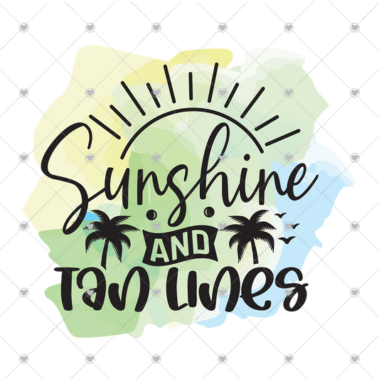 Sunshine and Tan Lines Watercolor Ready To Press Sublimation and DTF Transfer
