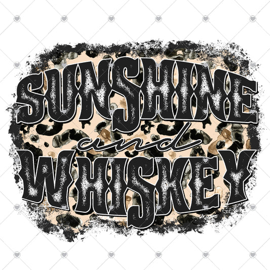 Sunshine and Whiskey Leopard Ready To Press Sublimation and DTF Transfer