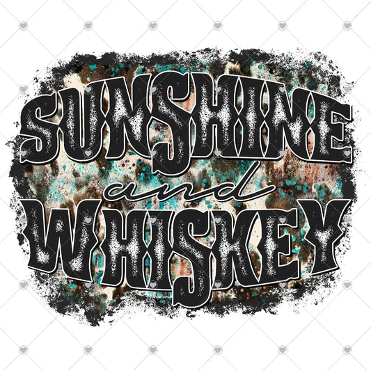 Sunshine and Whiskey Cowprint Ready To Press Sublimation and DTF Transfer