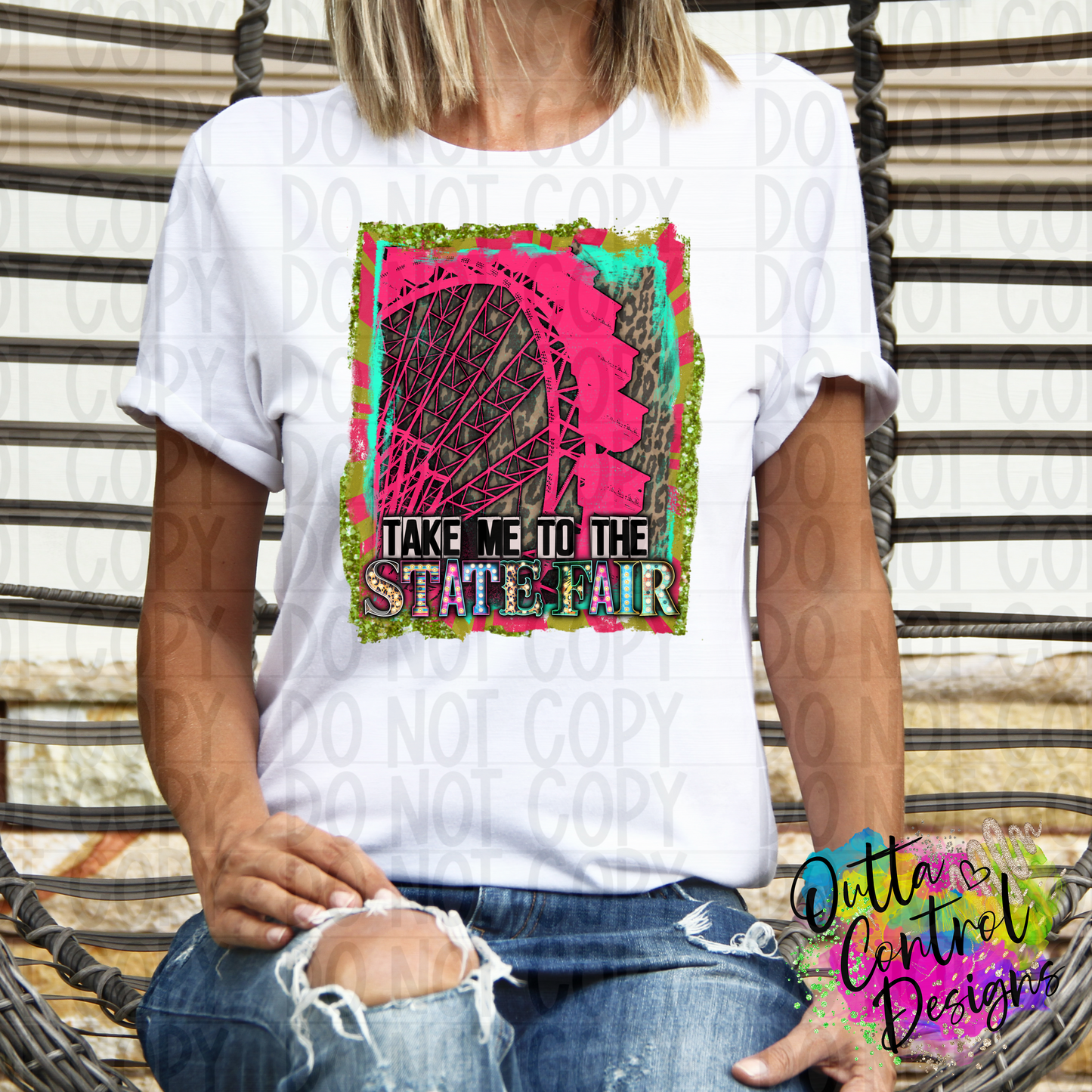 Take Me To The State Fair Leopard Ready To Press Sublimation and DTF Transfer