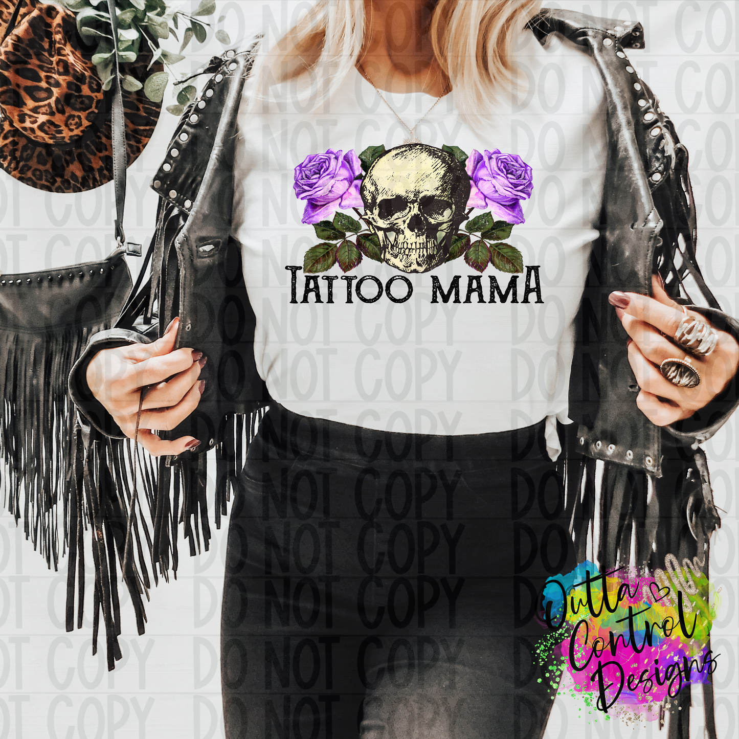 Tattoo Mama Purple Ready To Press Sublimation and DTF Transfer