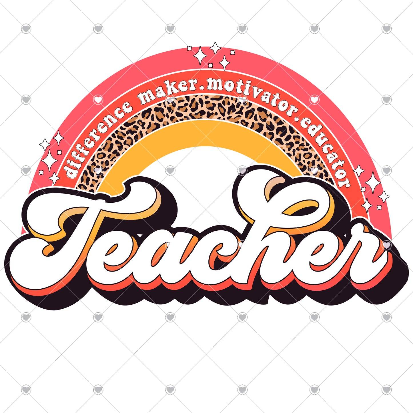 Teacher Rainbow Ready To Press Sublimation and DTF Transfer