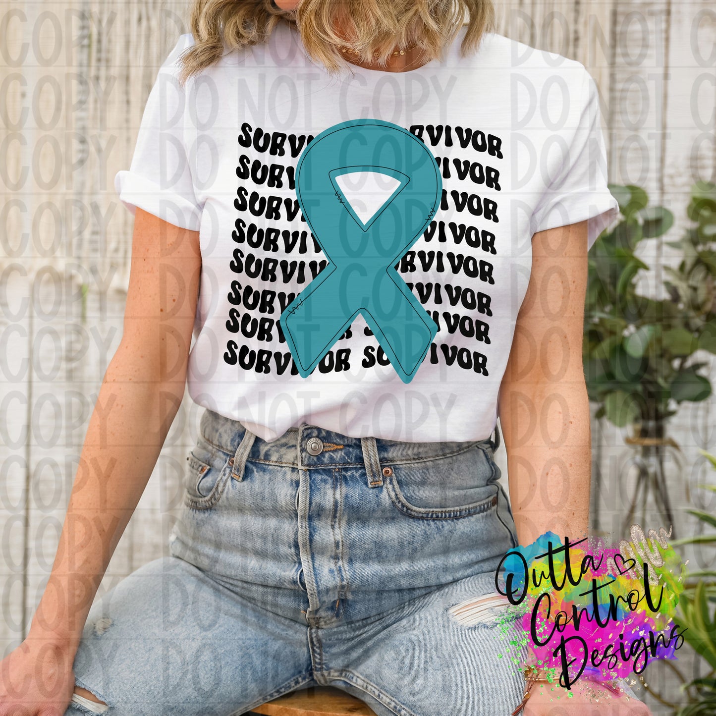 Teal Survivor Ready To Press Sublimation and DTF Transfer