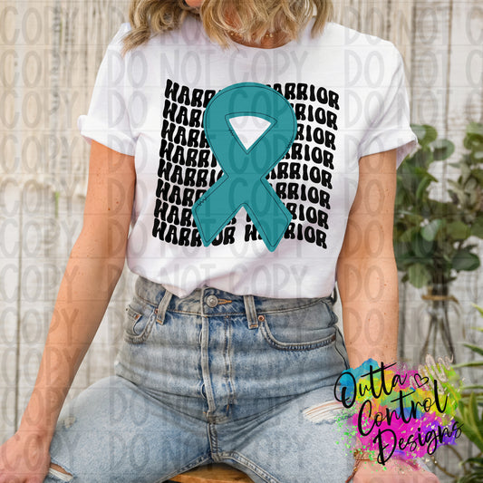 Teal Warrior Ready To Press Sublimation and DTF Transfer