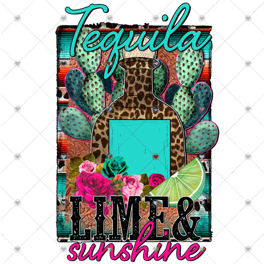 Tequila Lime and Sunshine Ready To Press Sublimation and DTF Transfer