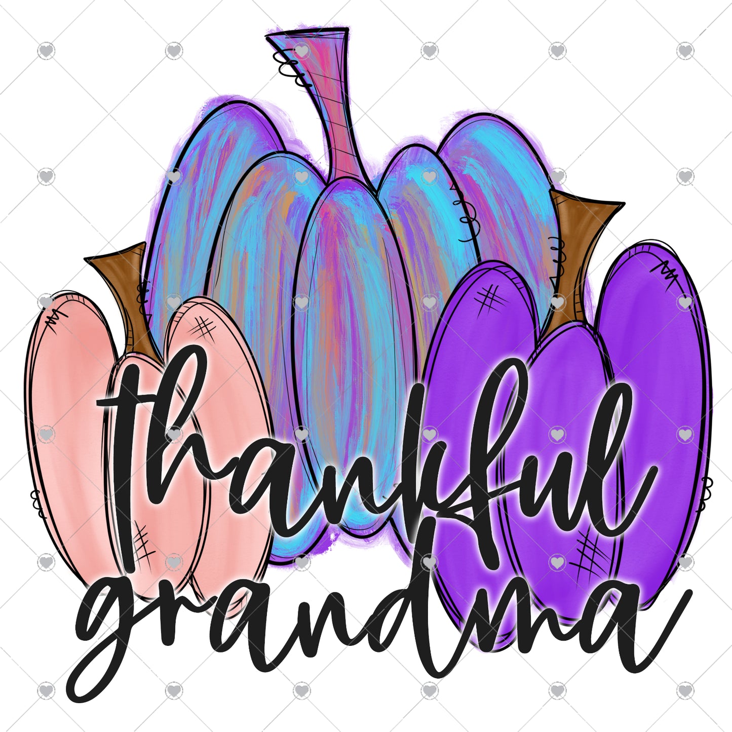 Thankful Grandma | Pumpkin Ready To Press Sublimation and DTF Transfer