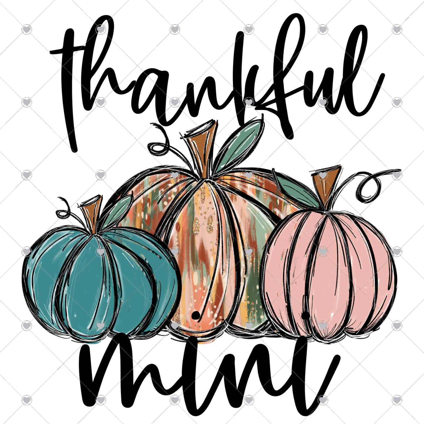 Thankful Mini | Pumpkin Ready To Press Sublimation and DTF Transfer