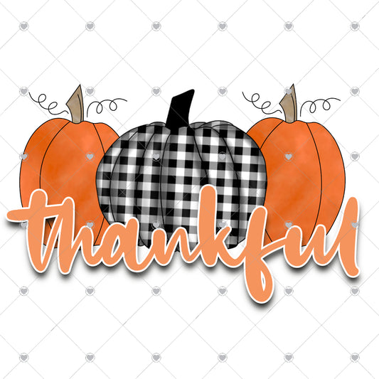 Thankful Pumpkins Plaid Ready To Press Sublimation and DTF Transfer