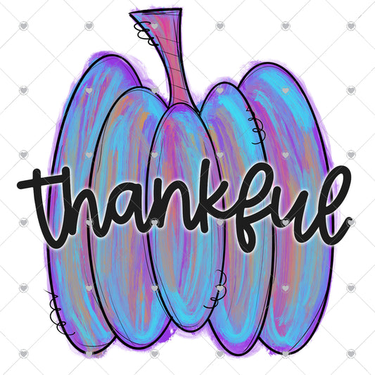 Thankful | Purple Pumpkin Ready To Press Sublimation and DTF Transfer