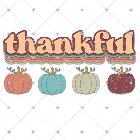 Thankful | Retro Pumpkin Ready To Press Sublimation and DTF Transfer