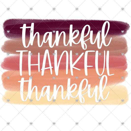 Thankful x3 | Fall Strokes Ready To Press Sublimation and DTF Transfer