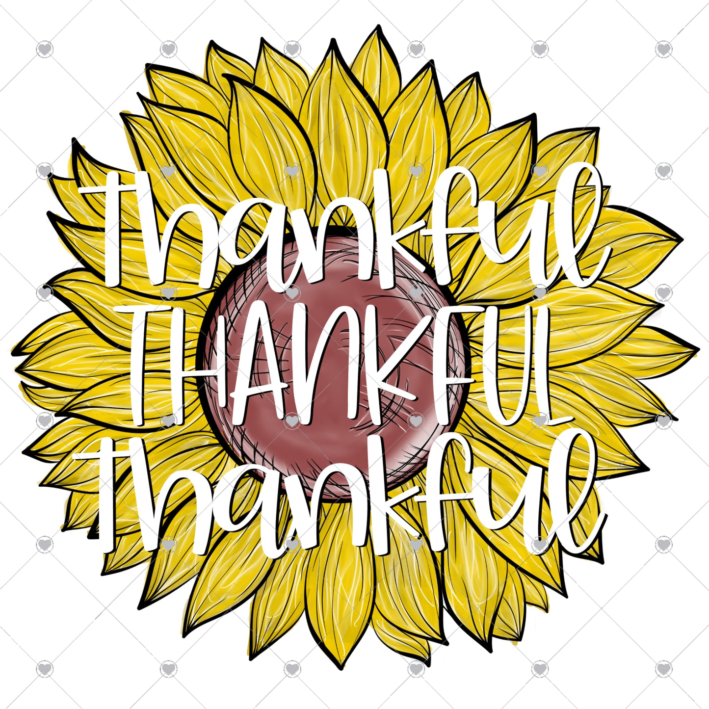 Thankful x3 | Sunflower Ready To Press Sublimation and DTF Transfer