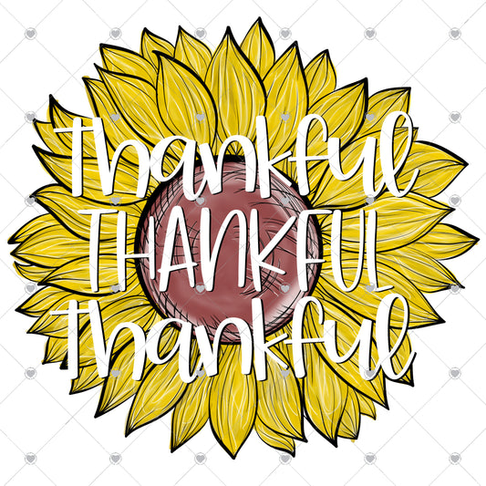 Thankful x3 | Sunflower Ready To Press Sublimation and DTF Transfer