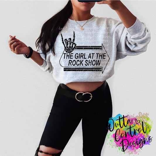 The Girl At The Rock Show | Single Color Ready To Press Sublimation and DTF Transfer