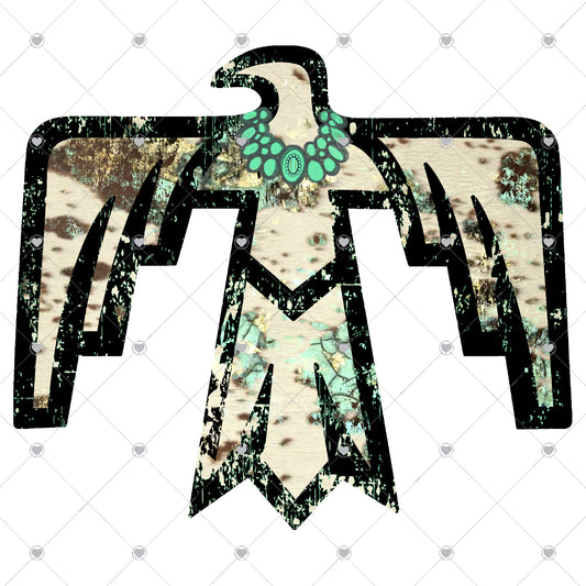 Thunderbird Cowhide Ready To Press Sublimation and DTF Transfer