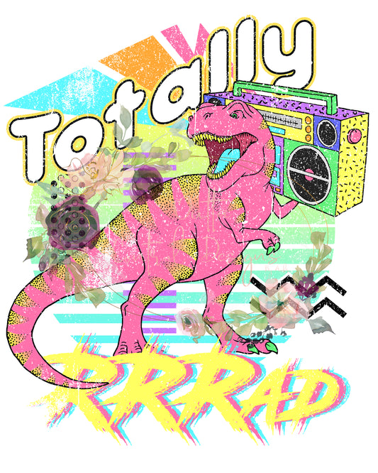 Totally Rad Dino Ready To Press Sublimation Transfer