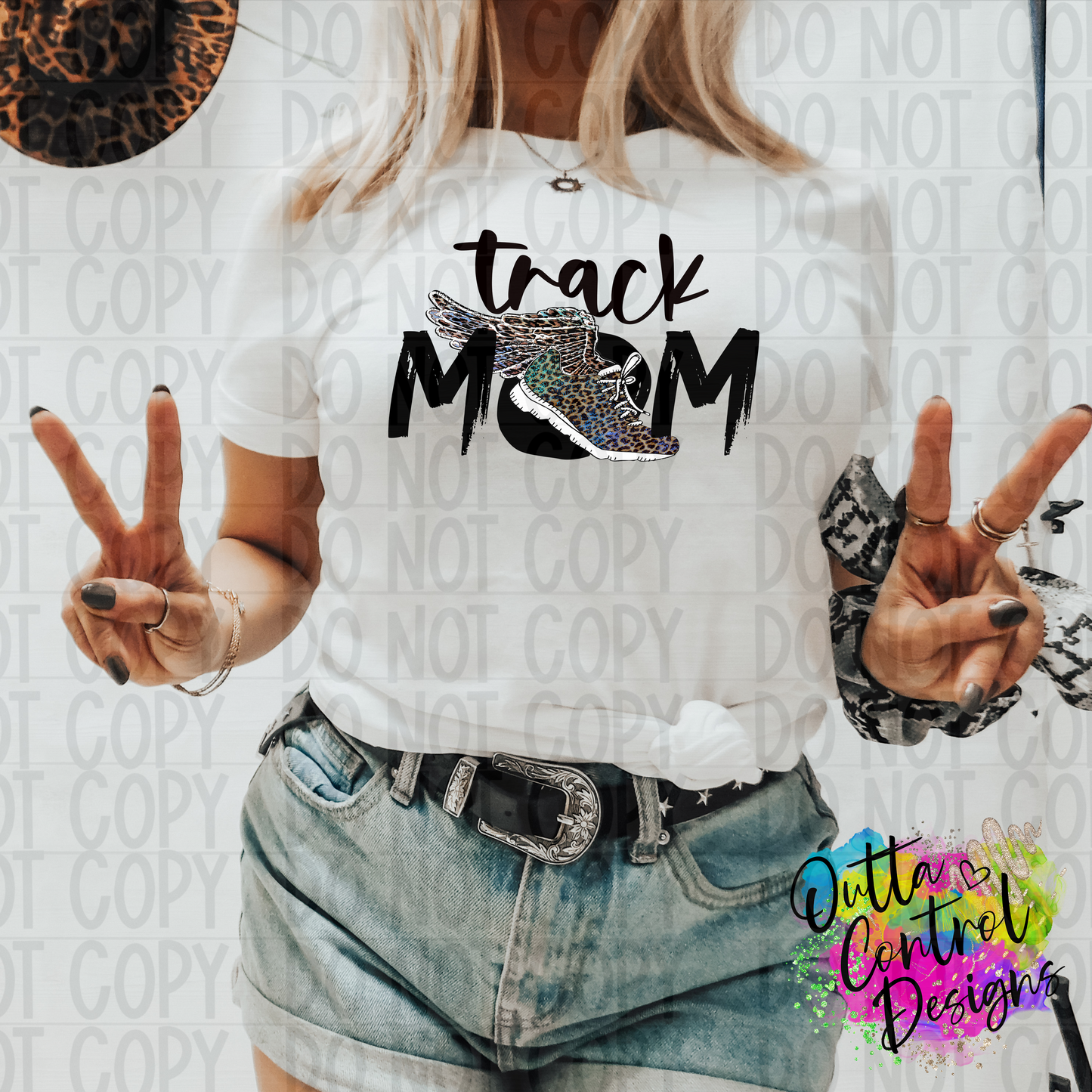 Track Mom Leopard Ready To Press Sublimation and DTF Transfer