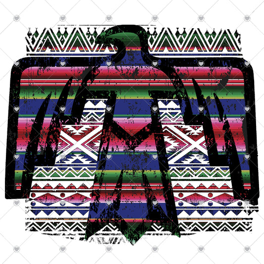 Tribal Thunderbird | Sarape Ready To Press Sublimation and DTF Transfer