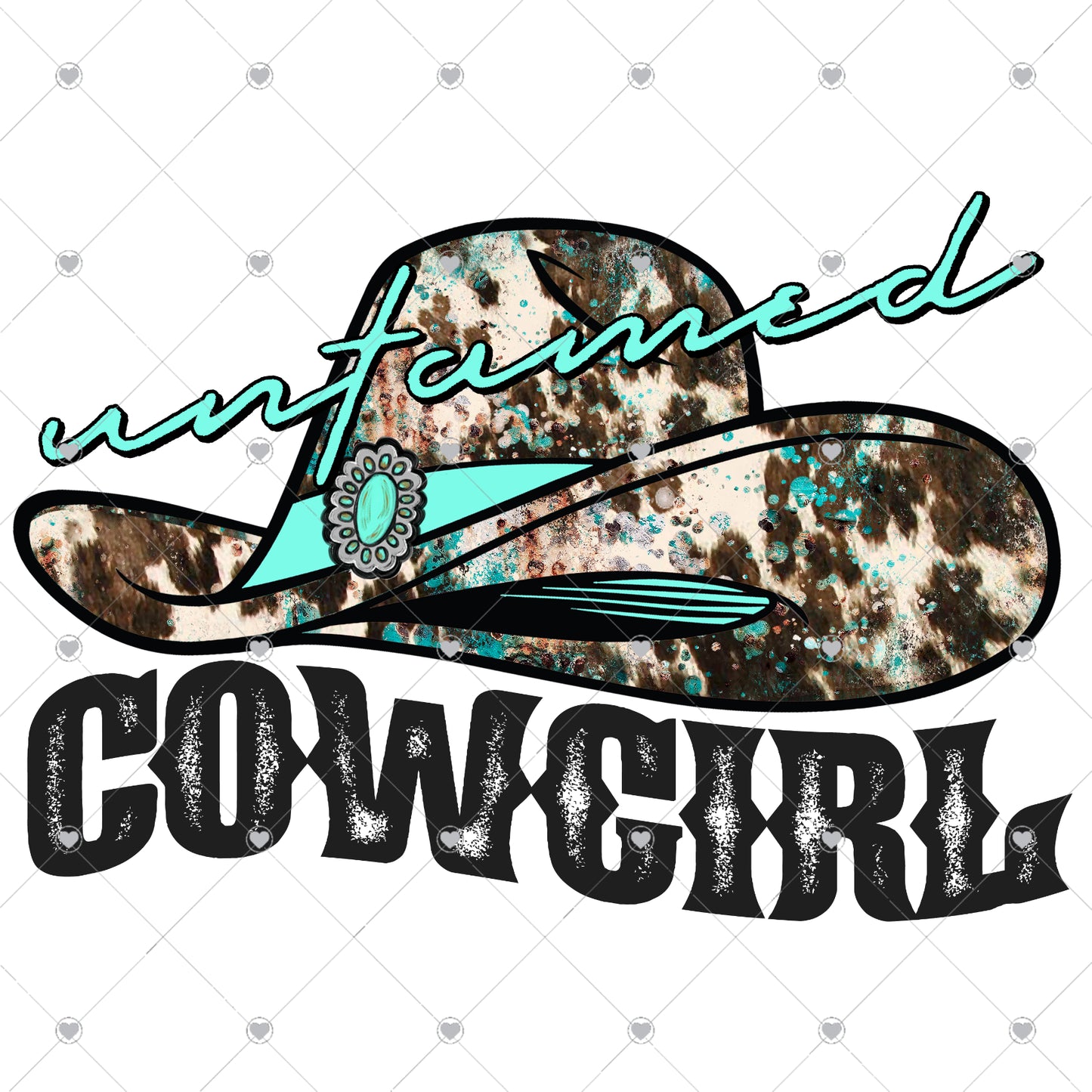 Untamed Cowgirl Hat Ready To Press Sublimation and DTF Transfer