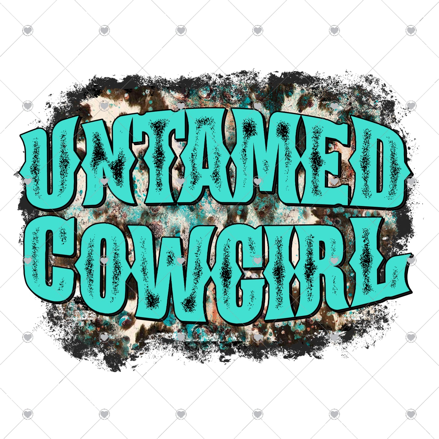 Untamed Cowgirl Turquoise Ready To Press Sublimation and DTF Transfer