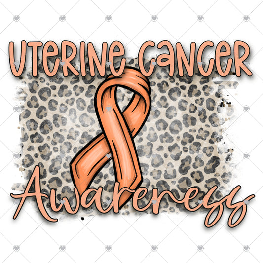 Uterine Cancer Awareness Leopard Ready To Press Sublimation and DTF Transfer
