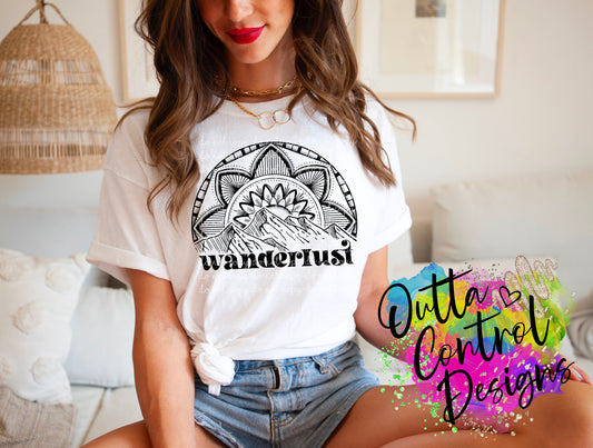 Wanderlust Single Color Ready To Press Sublimation and DTF Transfer