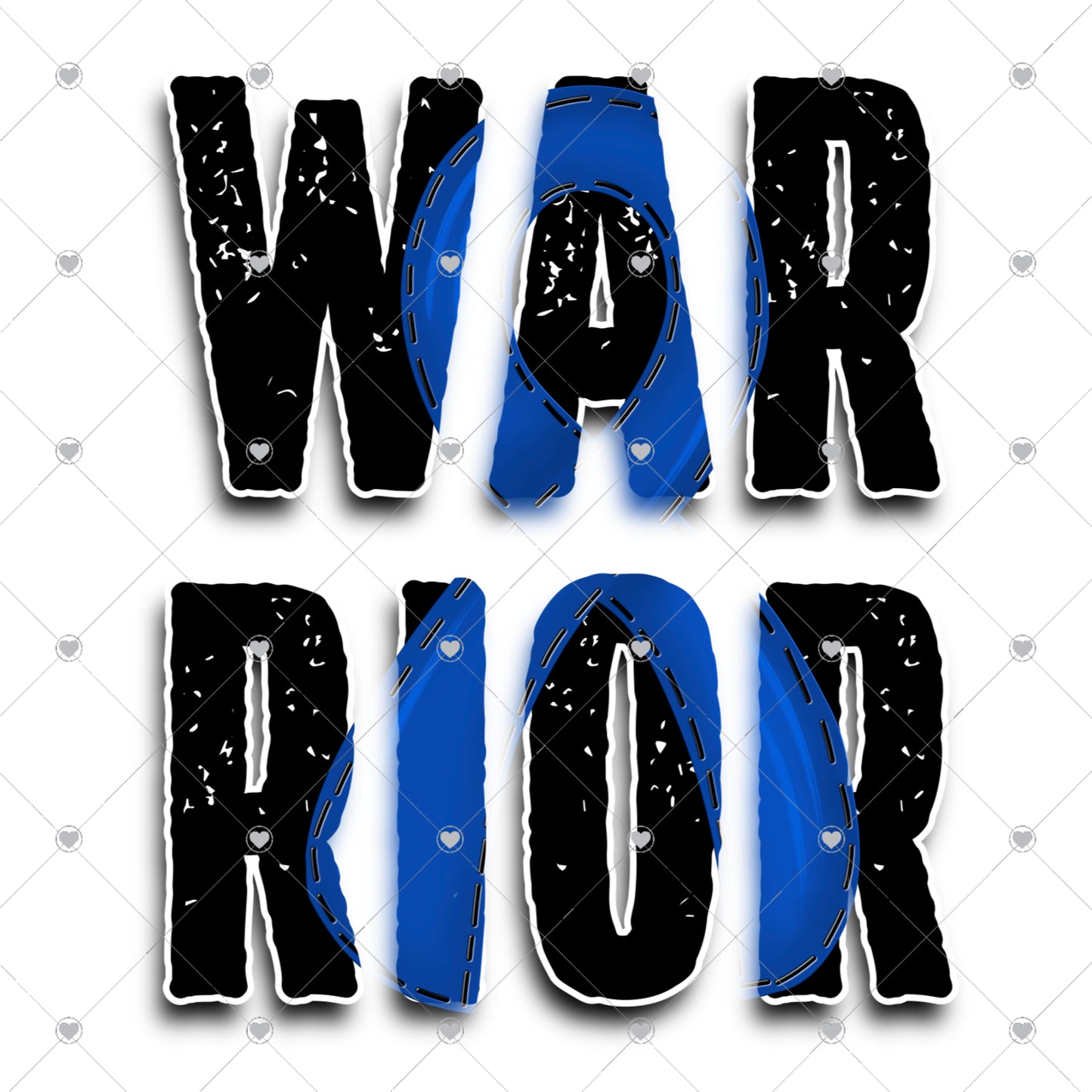 Warrior Black Blue Ready To Press Sublimation and DTF Transfer