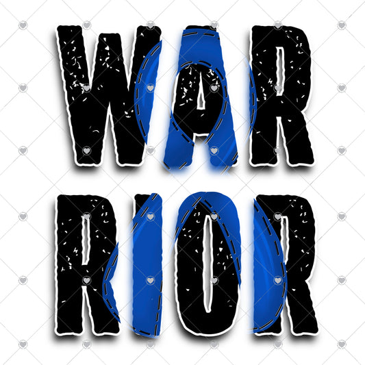 Warrior Black Blue Ready To Press Sublimation and DTF Transfer