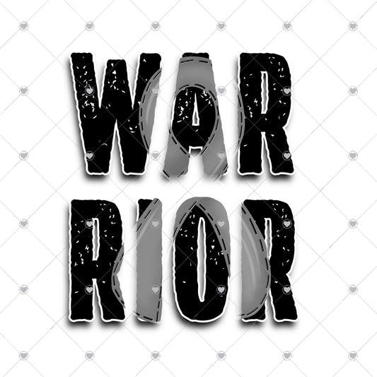 Warrior Black Gray Ready To Press Sublimation and DTF Transfer