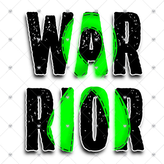 Warrior Black Green Ready To Press Sublimation and DTF Transfer