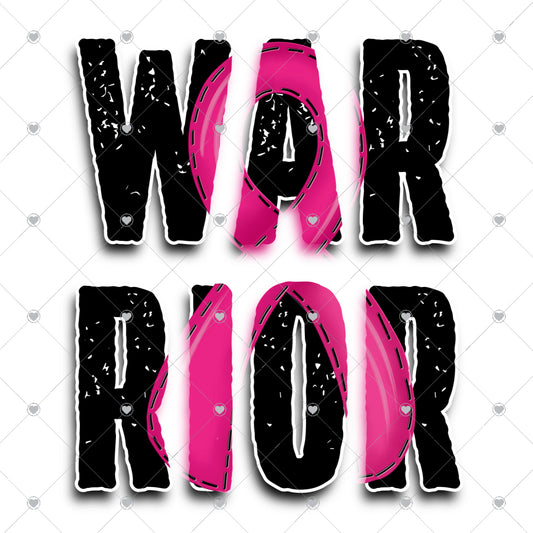 Warrior Black Pink Ready To Press Sublimation and DTF Transfer