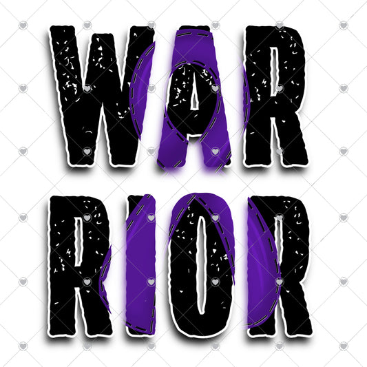 Warrior Black Purple Ready To Press Sublimation and DTF Transfer