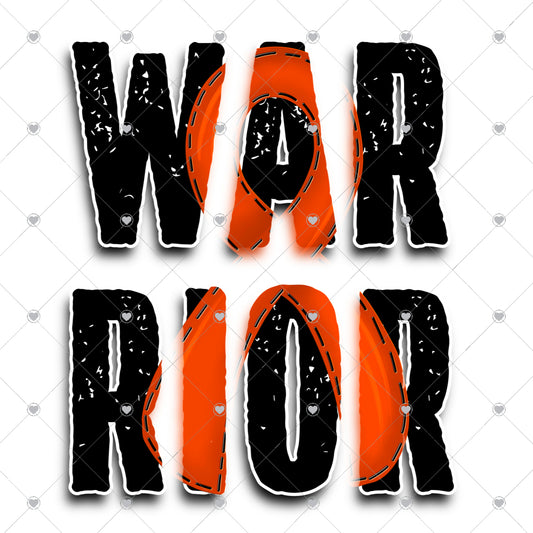 Warrior Black Orange Ready To Press Sublimation and DTF Transfer