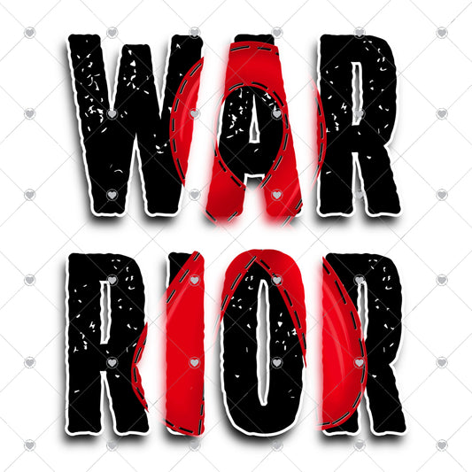 Warrior Black Red Ready To Press Sublimation and DTF Transfer