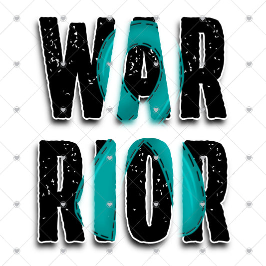 Warrior Black Teal Ready To Press Sublimation and DTF Transfer