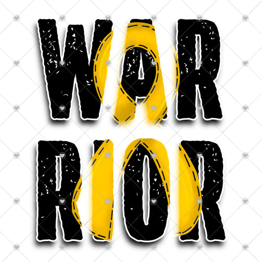 Warrior Black Yellow Ready To Press Sublimation and DTF Transfer