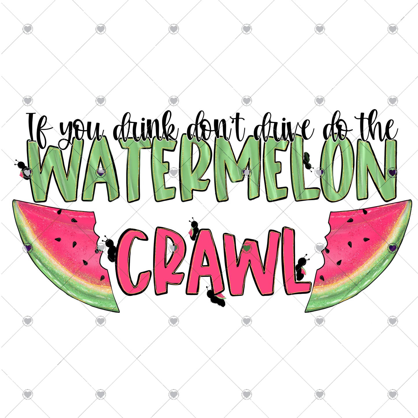 Watermelon Crawl Ready To Press Sublimation and DTF Transfer