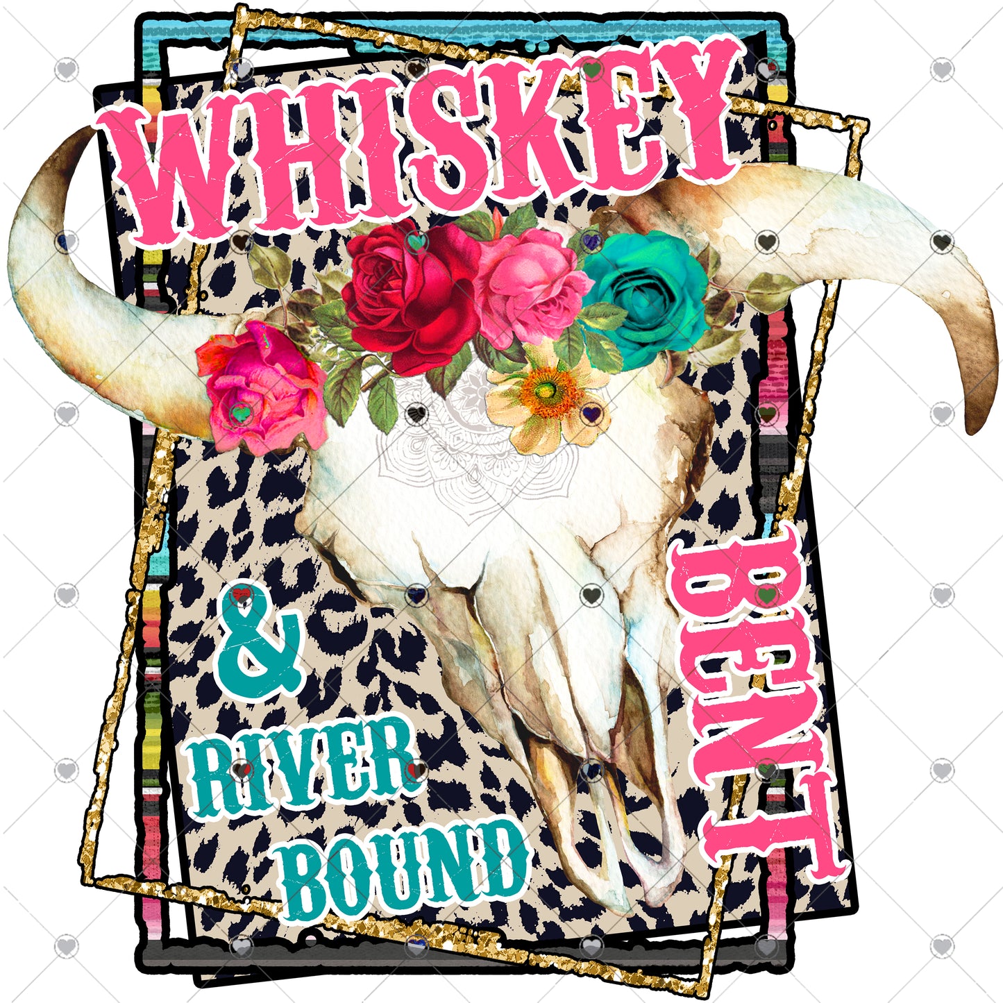 Whiskey Bent and River Bound Ready To Press Sublimation and DTF Transfer