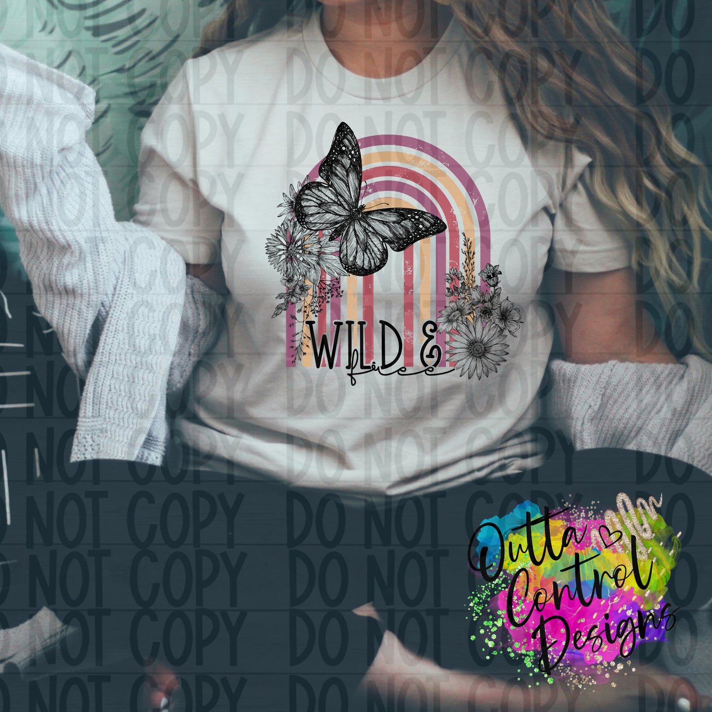 Wild and Free Rainbow Ready To Press Sublimation and DTF Transfer