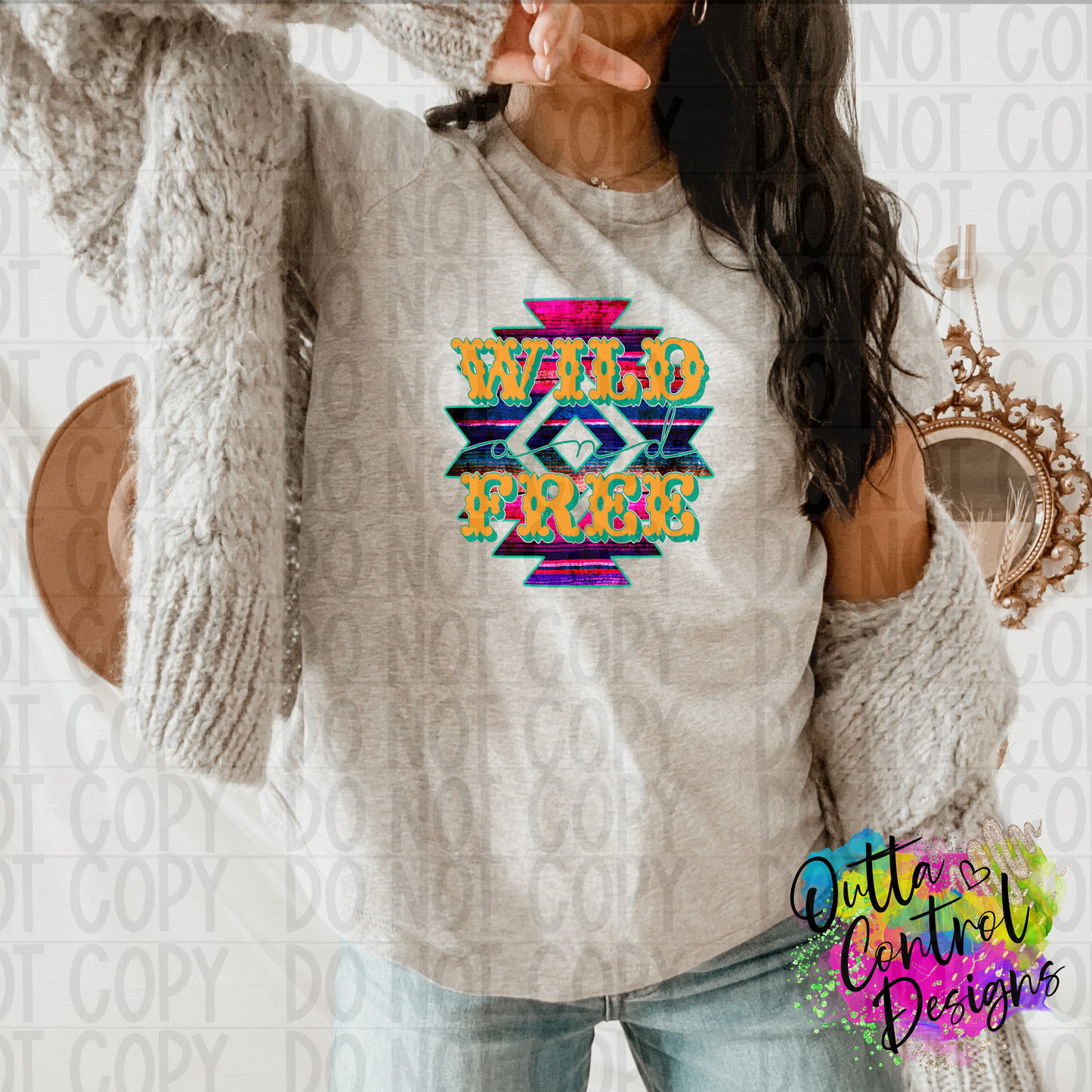 Wild And Free Serape Aztec Ready To Press Sublimation and DTF Transfer