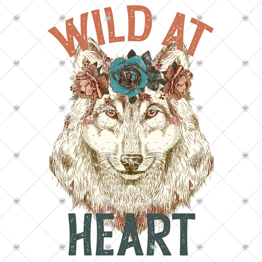 Wild At Heart | Wolf Ready To Press Sublimation and DTF Transfer