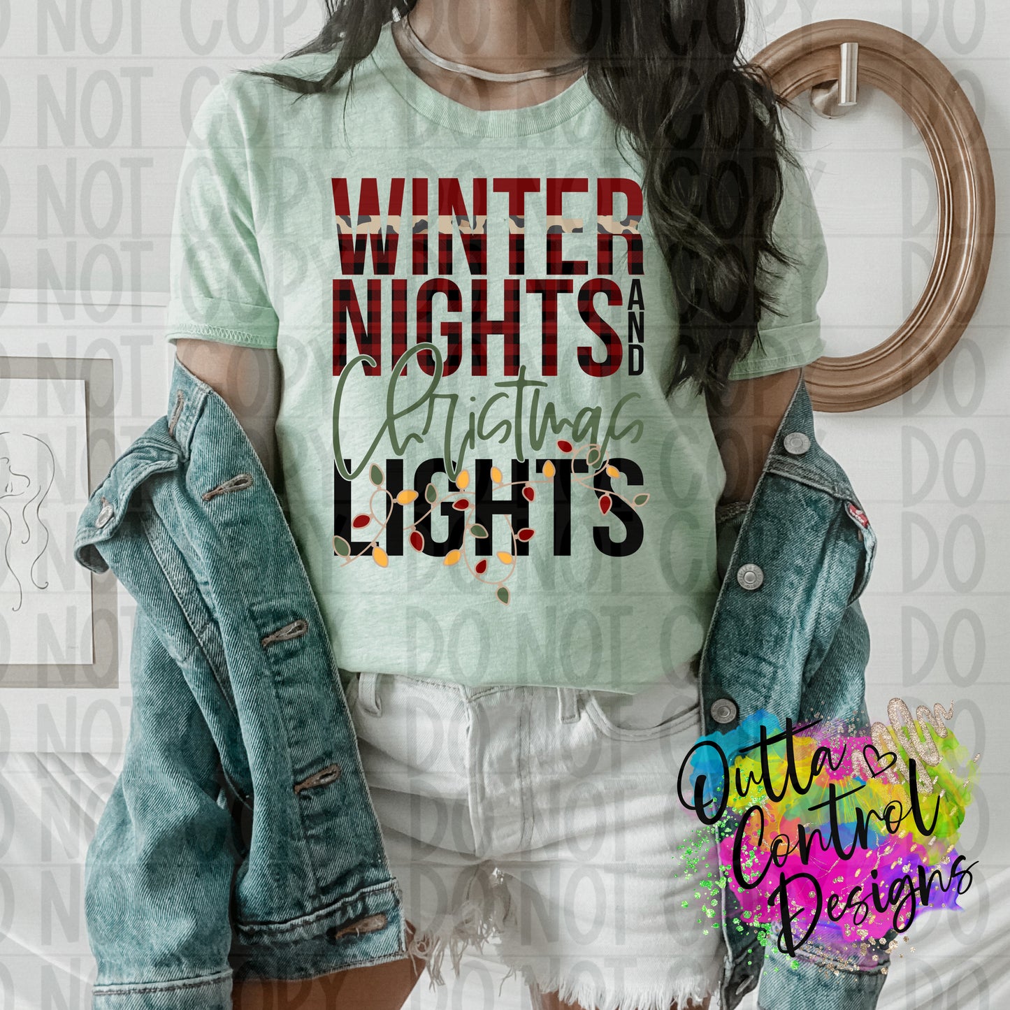 Winter nights and Christmas lights Ready To Press Sublimation and DTF Transfer