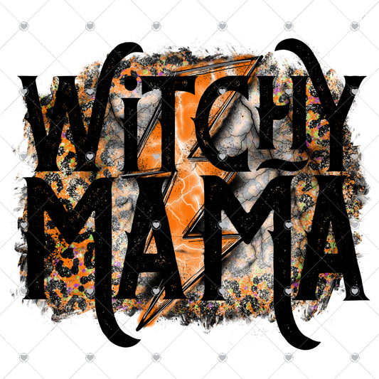 Witchy Mama Leopard Bolts Ready To Press Sublimation and DTF Transfer