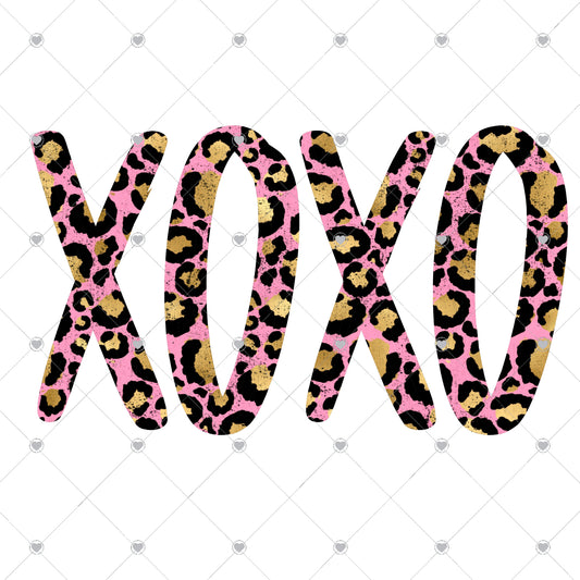 XOXO Leopard Pink Ready To Press Sublimation and DTF Transfer
